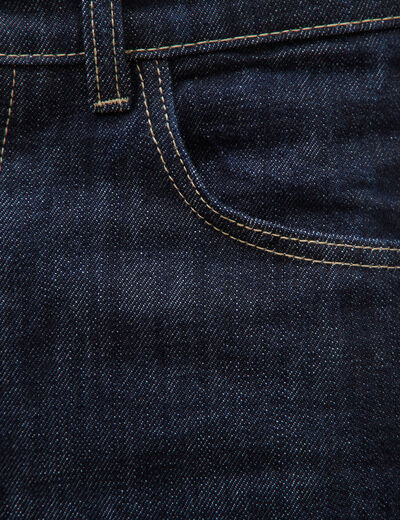 Jeans straight en coton longueur 32 denim brut rinse homme