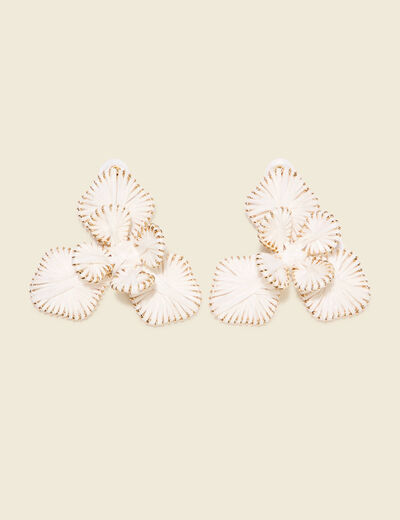 Boucles d'oreilles clous ecru femme