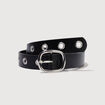 Ceinture large en pu noir femme