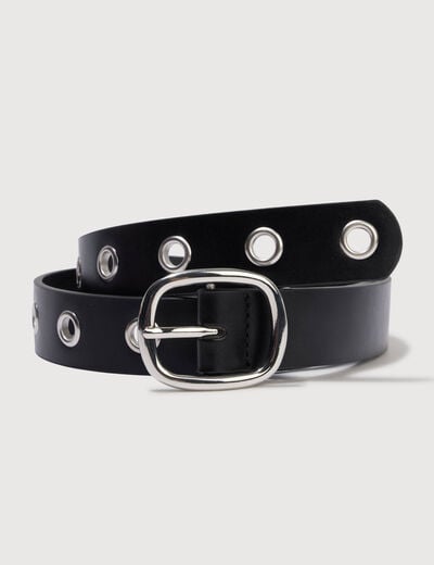 Ceinture large en pu noir femme