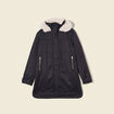 Parka droite &agrave; capuche noir femme