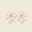 Boucles d'oreilles forme fleur rose champagne femme