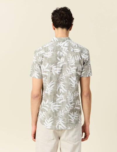 Chemise manches courtes vert kaki homme