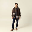 Polo cintr&eacute; en coton manches courtes bleu marine homme