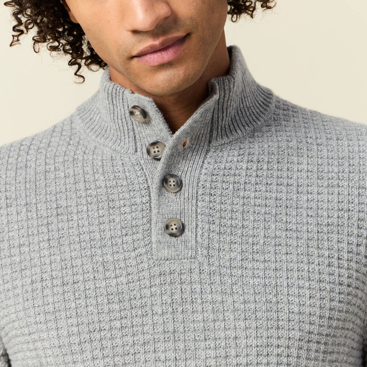Pull manches longues gris homme