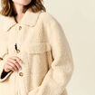 Manteau surchemise droit creme femme