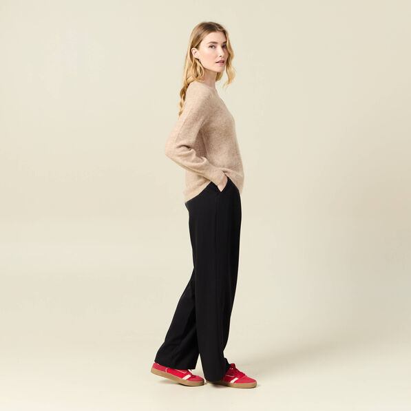 pull manches longues col en v creme femme Pull manches longues col en V creme femme
