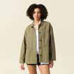 Surchemise oversize vert kaki femme