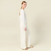 Gilet manches longues ajouré ecru femme