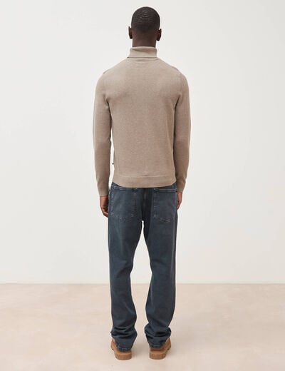 Pull manches longues vert kaki homme