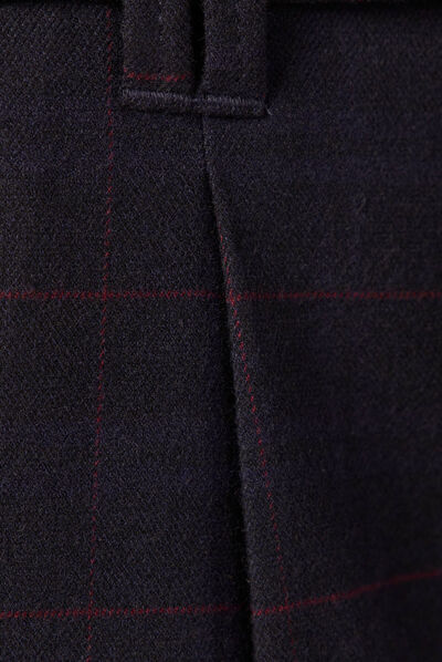 Pantalon carotte ceinturé bleu marine femme