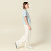 Chemise manches courtes bleu femme