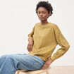 Sweat droit en coton manches longues camel femme