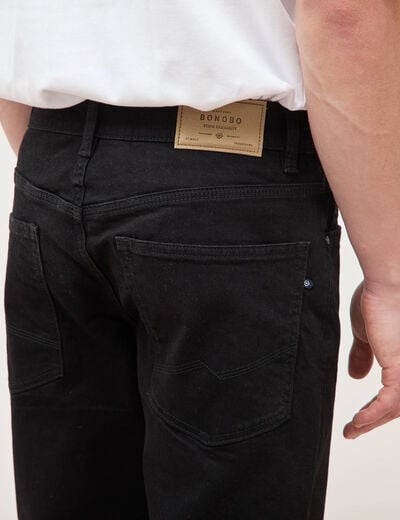 Jeans straight longueur 32 denim noir homme