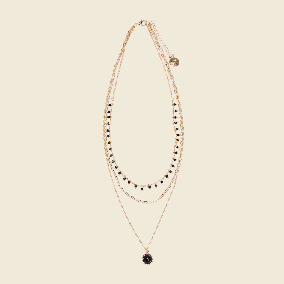 Collier multirangs couleur or femme