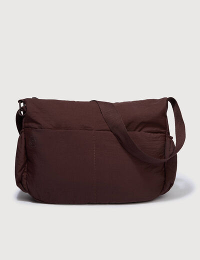 Besace bandouli&egrave;re pliss&eacute;e bordeaux femme