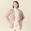 Blazer ajust&eacute; manches longues doubl&eacute; beige femme