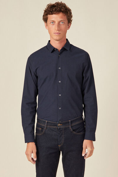 Chemise éco-responsable bleu foncé homme