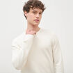 Pull col rond manches longues ecru homme