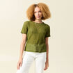 T-shirt manches courtes vert olive femme