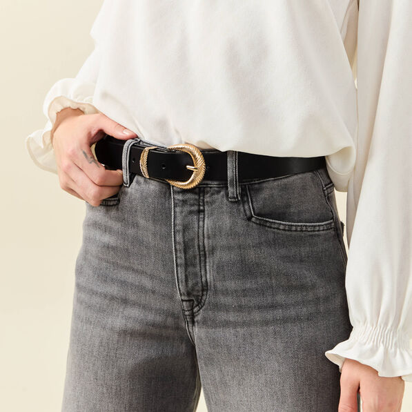 ceinture en cuir avec boucle noir femme Ceinture en cuir avec boucle noir femme