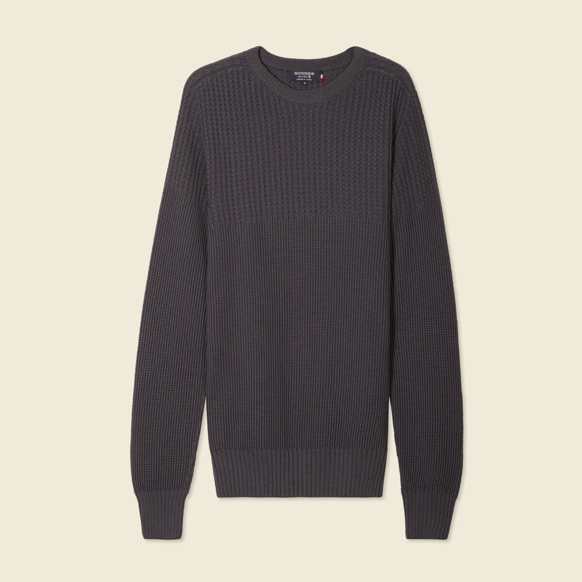 Pull manches longues fabriqué en France vert foncé homme