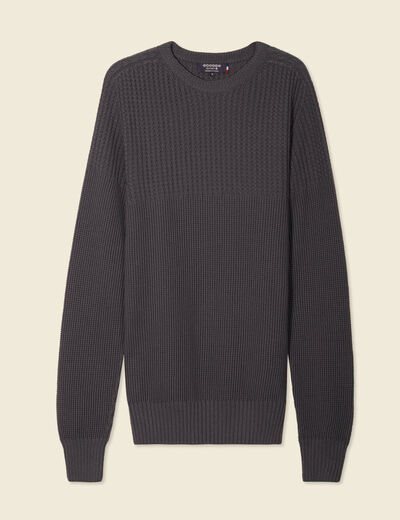 Pull manches longues fabriqué en France vert foncé homme