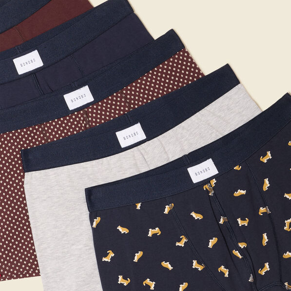Lot 5 boxers bleu marine homme
