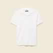 Polo cintr&eacute; manches courtes en coton blanc homme
