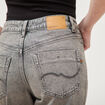Jeans mom 7/8&egrave;me denim gris femme