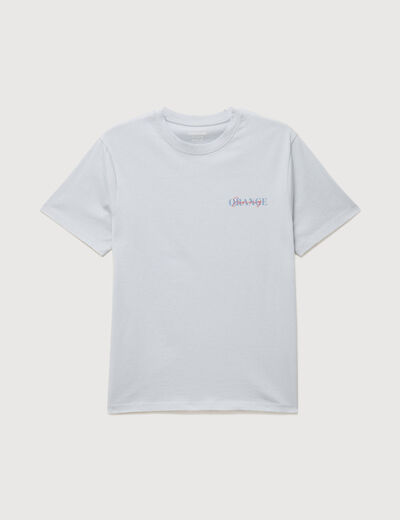 T-shirt droit en coton col rond gris clair homme