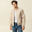 Blouson doubl&eacute; manches longues beige homme