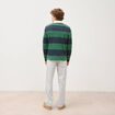 Polo manches longues broderie bleu marine homme