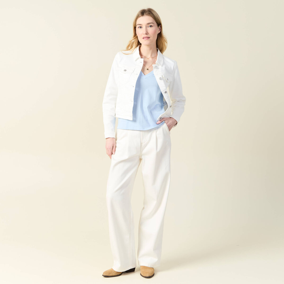 T-shirt manches courtes bleu clair femme