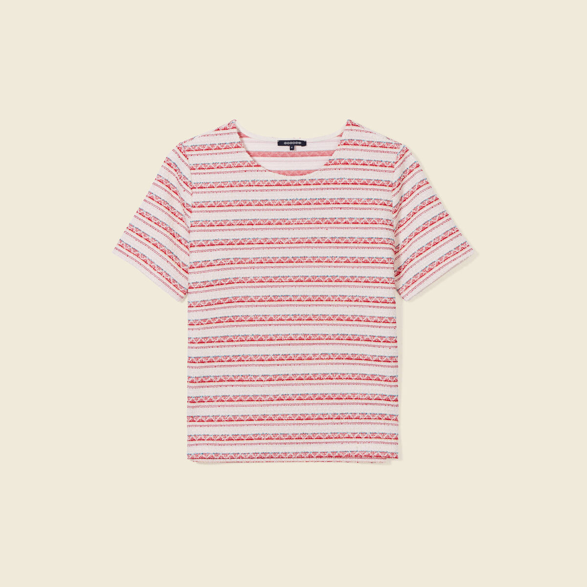 T-shirt manches courtes rouge foncé femme