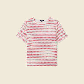 T-shirt manches courtes rouge foncé femme