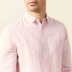 Chemise manches longues rose pastel homme