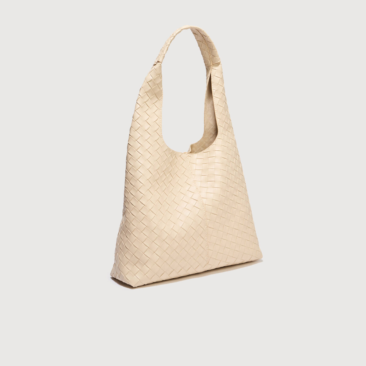 Sac bandouli&egrave;re tress&eacute; ivoire femme