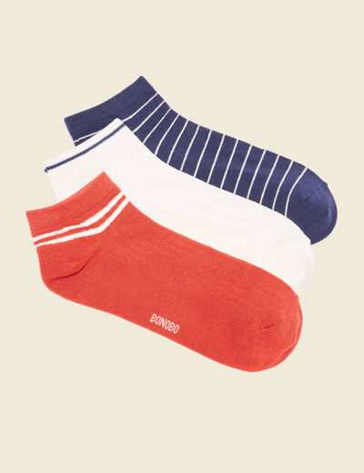 Lot 3 paires chaussettes orange foncé homme