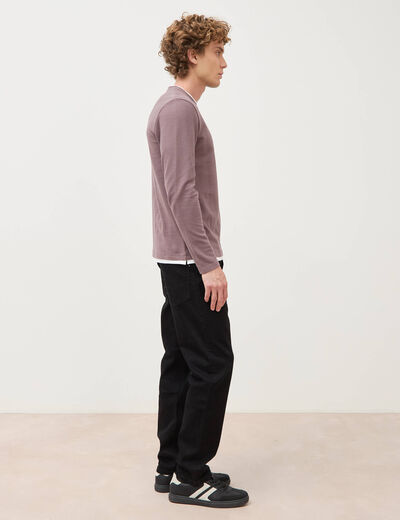 T-shirt manches longues mauve homme