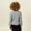 Gilet manches longues ajouré gris clair femme