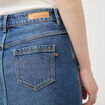Mini-jupe en jeans bleu gris femme