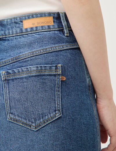 Mini-jupe en jeans bleu gris femme