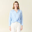 Chemise manches longues nouée bleu ciel femme