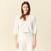 Gilet manches 3/4 blanc femme