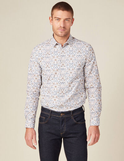 Chemise &agrave; manches longues blanc homme