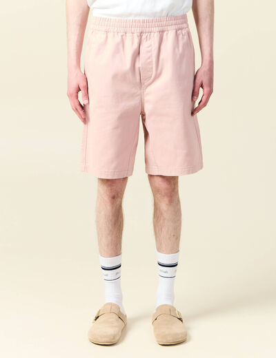 Bermuda droit rose pastel homme