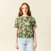 T-shirt oversize manches courtes vert femme