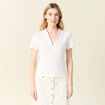 Polo manches courtes ecru femme