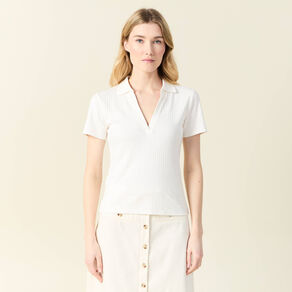 polo manches courtes ecru femme Polo manches courtes ecru femme